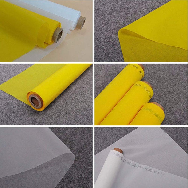 ETPUVIUMBE Silk Screen Printing Mesh, 100/110/120/140/160/180/200/250/300Mesh, White Yellow for Screen Printing Machine Equipment Accessories, Filter Painting, Polyester Fabric (160M/64T White) - Image 4